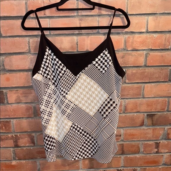 Calvin Klein Collection Black and White Asymmetrical Graphic Camisole - Picture 1 of 3